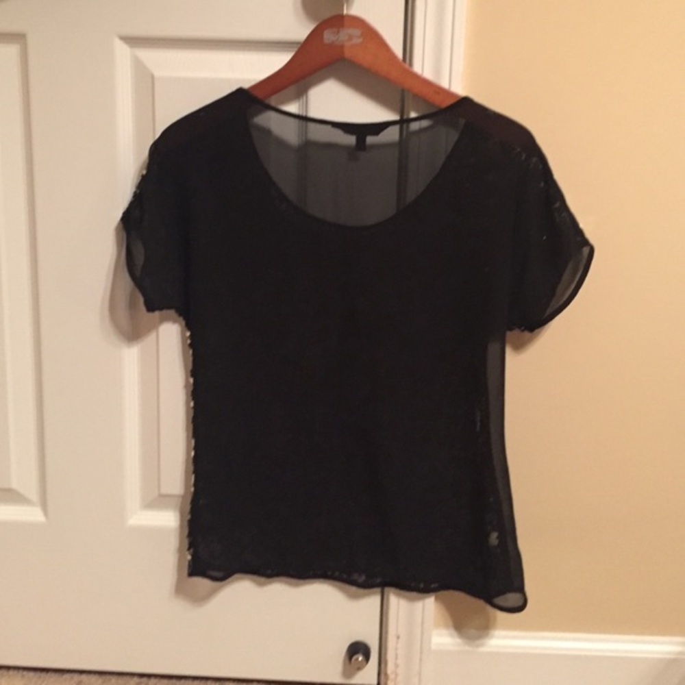Sequence blouse with entire sheer back - Picture 2 of 4